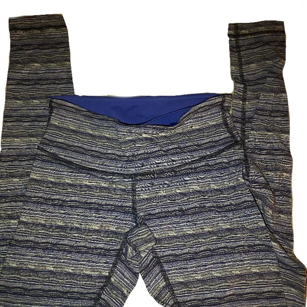 Lululemon midnight blue striped leggings (size 4)